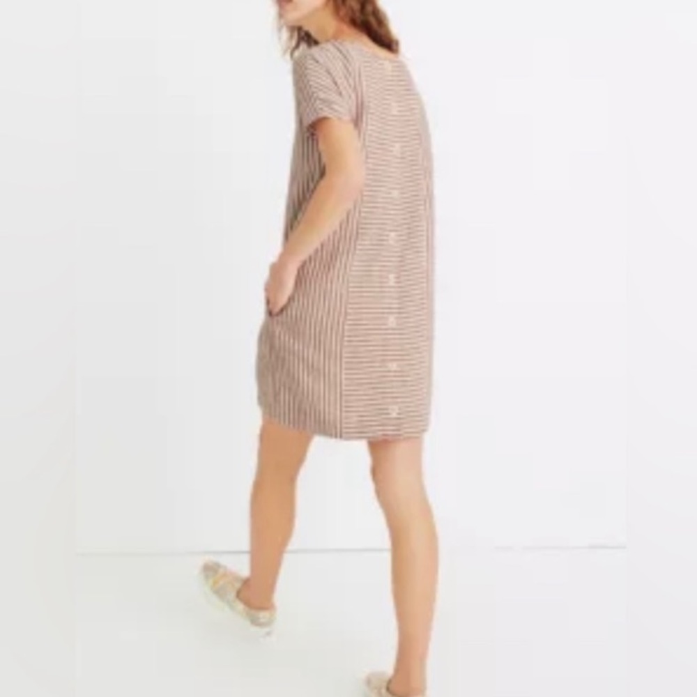 Madewell Daphne striped linen shift dress Small